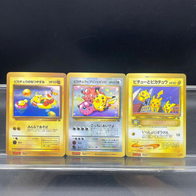 3 Stk./Set DIY Pichu Anime PTCG Selbstgemachte Karte Späte 1990er - Frühe 2000er Vintage Promo Magazin Exklusive Serie Sammelkarte