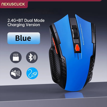 NEXUSCLICK Wireless Optoelectronic Mouse,1600DPI 6 Silent clicks Game&Craft Gift Mice in Stock USB Receiver for - product ima
