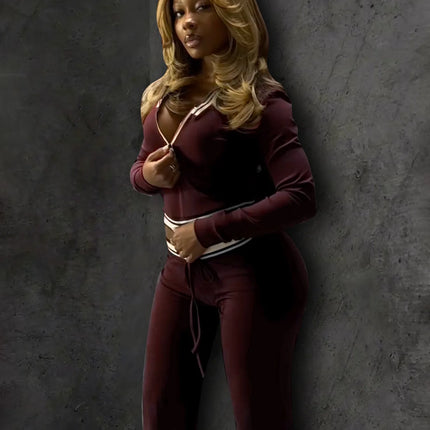 Streetwear Casual Tracksuits Set Sexy Women Two Pieces Sports Matching Set Sweet Lady Gym Pants Outfits