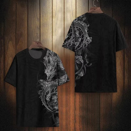 New Chinese Style T-Shirts Dragon Totem 3D Print Men Women Tees Short Sleeve Round Neck T Shirt Harajuku Y2K Tops Men's Clothing