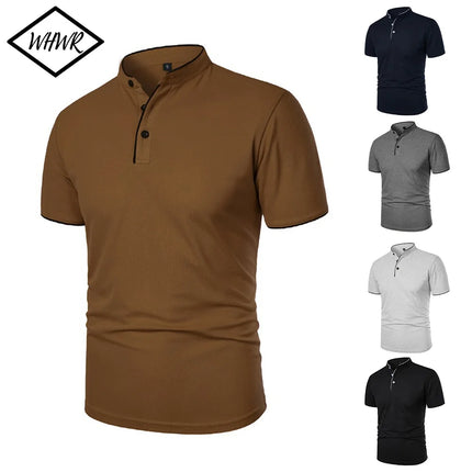 Summer Men's Short Sleeve Polo Shirt Solid Color T Shirts Streetwear Sport Quick-drying Breathable Basic Casual Shirt Tops