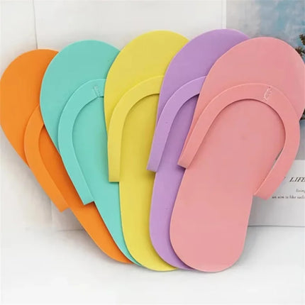 12/24/36 Pairs Random Color Men Women Slippers Foam Disposable Slippers For Salon Spa Hotel Pedicure Foot Flip Flop Slipper