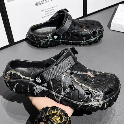 Summer Men's Clogs Sandals Man Home Garden Shoes Comfortable Men Slippers Non-Slip Soft Bottom Flip Flop Sandals Big Size 46 47