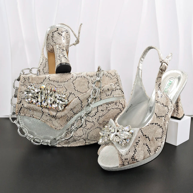 Doershow Lastest Italian Design Fashion Style Ladies Shoes with Matching Bag Set 2026 Nigerian Shoes and Bag Set!  HG1-1