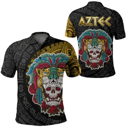 Mexico Flag Map Graphic Polo Shirts For Men Aztec Warrior Eagle 3D Printed Short Sleeves Casual Sport Lapel Tops Oversized Tees