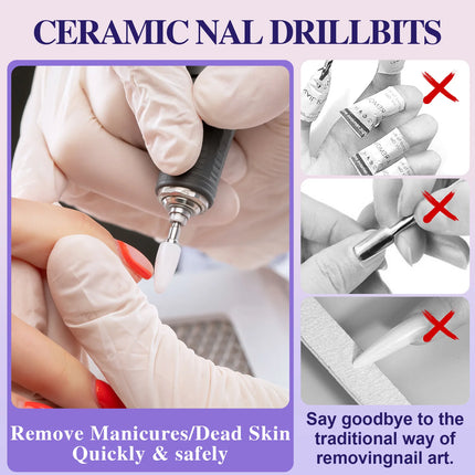 1Pcs Ceramic Nail Drill Bits Flame Cutters for Manicure Electric Pedicure Nail Bits Gel Polish Remover Files Bur Nail Accessorie