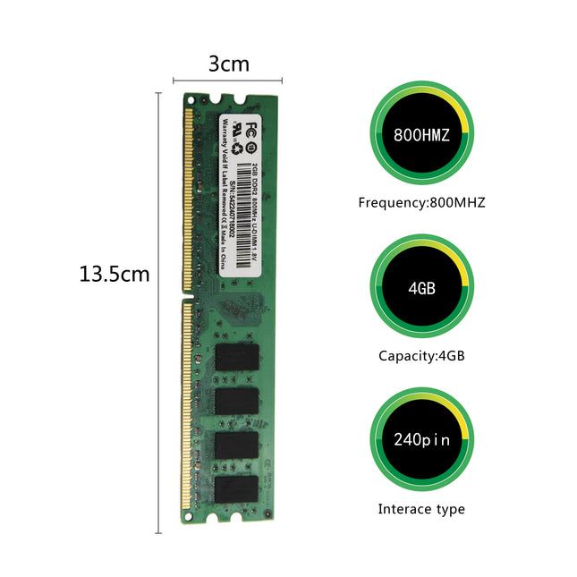 Ymeiton 10 Stück gebrauchte RAM-Module DDR2/DDR3/DDR4 800/1600/2666/3200MHZ 4G/8G/16G Desktop-Computer-Speicherriegel Speicher