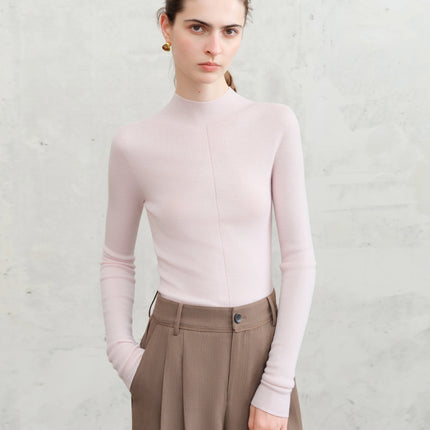 Premium Series German Biella Wool Autumn Super Fine Washable Seamless One-Piece Mock Neck Thermal Base Layer