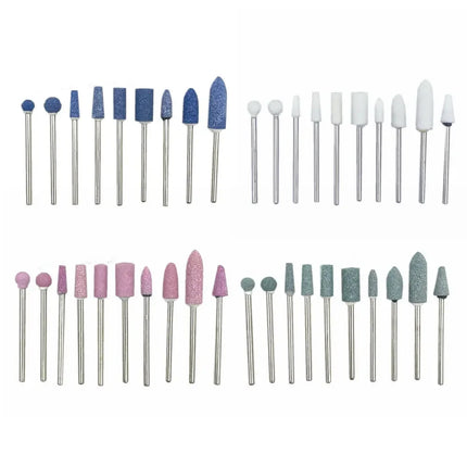 10pcs/set Corundum Nail Drill Bits 3/32" Rotary Ceramic Stone Burr Cutters for Manicure Nails Accessories Tool