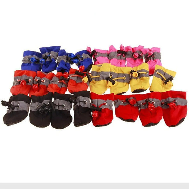 4pcs/set Waterproof Pet Dog Shoes Anti-slip Rain Boots Footwear for Small Cats Dogs Puppy Dog Pet - product image 2