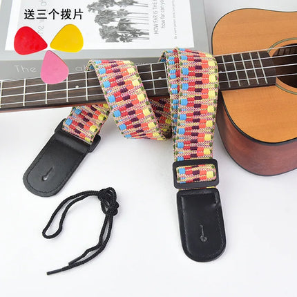 Ukulele Strap, Adjustable Guitar Strap, Bohemian Style Guitar Strap