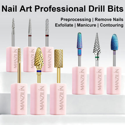 Professional Nail Art Drill Bits Accessories Milling Cutters Gel Polish Remover Nail Electric Tungsten Carbid Manicure Tools Kit