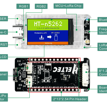Heltec T114 V2 Meshtastic Tracker Nordic nRF52840 SX1262 LoRaWAN Arduino Positioning Development board Low Power TFT Display BLE