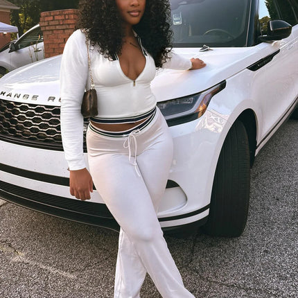 Streetwear Casual Tracksuits Set Sexy Women Two Pieces Sports Matching Set Sweet Lady Gym Pants Outfits