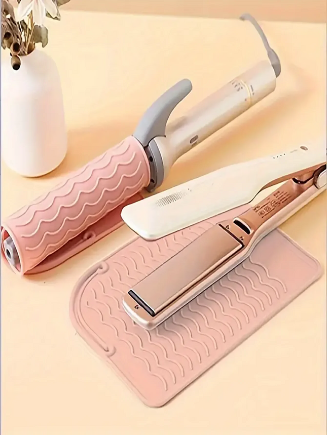 New Plus Size Silicone Heat Resistant Mat Portable Travel Hot Tools Pad Cover for Curling Iron, Flat Iron Hair Straightener