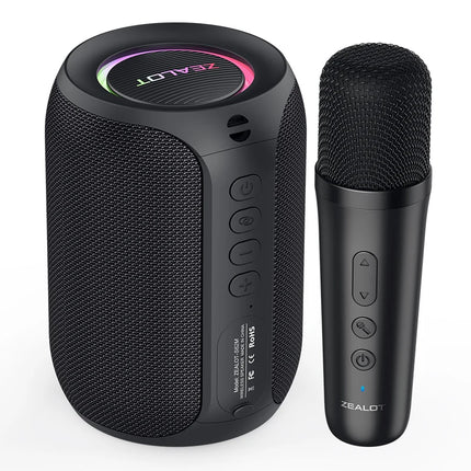 ZEALOT-S62M Karaoke Machine Portable Bluetooth 5.3 Speaker System with 1-2 Wireless Microphones Home Family festival Gifts