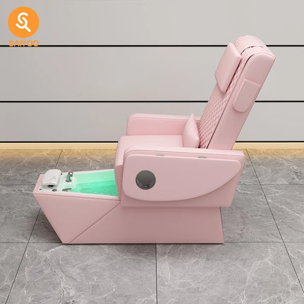 Comfort Soft Pink Pedicure Chair with Seat Cover Ideal for Nail Salon