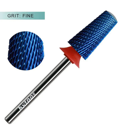 HYTOOS Blue Nano Safety Tapered Nail Drill Bits 3/32 Rounded Carbide Drill Bits for Nails Electric Drills File Removal Acrylic