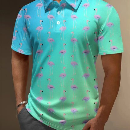 2025 New 3d Print Flamingo Graphic Polo Shirts For Men Women Short Sleeve Golf Shirts Fashion Street Polo Shirt Hawaiian Tops