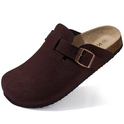 KIDMI Suede Clogs for Women Men Mules Cork Footbed Sandals With Arch Support Fashion Nonslip Outdoor Beach Slippers Home Shoes