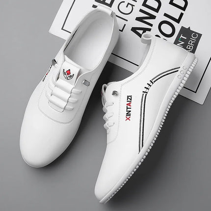 2024 casual men leather shoes Versatile Business White footwear Fashion anti slip comfortable loafers male new lightweight flat