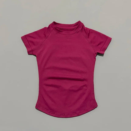 HISTELLO Impact Short Sleeve Yoga Tops Seamless Women Slim Fit High Stretch Gym Fitness Running Workout Sports T Shirt