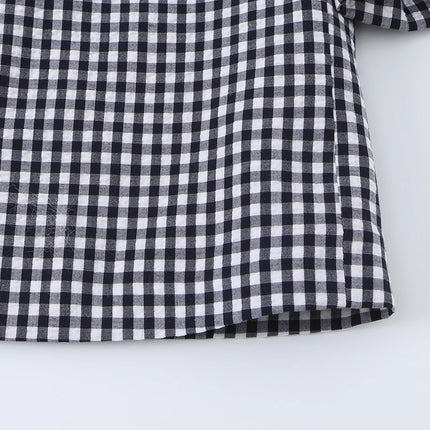 KONDALA Chic Fashion 2026 Casual Women Plaid Suit Summer Buttons Short Blazer+ Zipper Straight Long Pants Female Elegant Suits