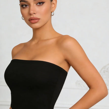 Two Women's Strapless Blouses, Sleeveless Backless Halter-Neck Summer Sexy Short-Sleeved Blouses