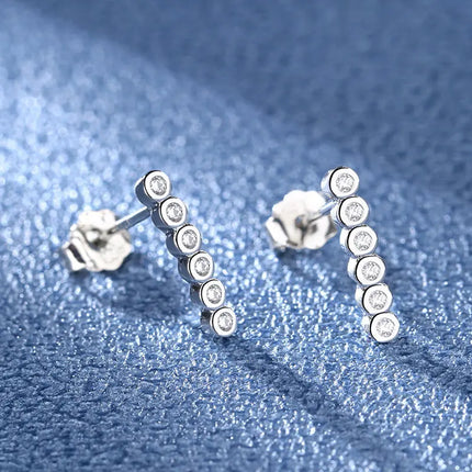 High-quality 925 Sterling Silver Crystal Fashion Circle Hoop Earrings for Woman Wedding Party Gift Street Versatile Jewelry