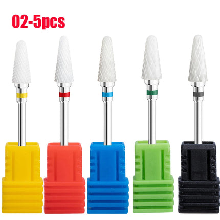 5pcs Ceramic Nail File Drill Bit, Suitable for Removing Gel and Cuticle, Nail Polishing, Professional Nail Tool