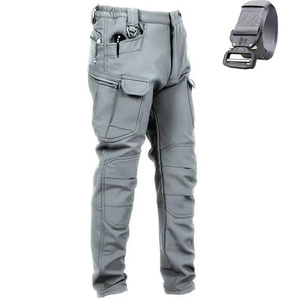 2025 Flap Pocket Men's Fleece Straight Leg Cargo Pants, Loose Casual Tactical Pants, Mens Work Pants for Hiking Climbing