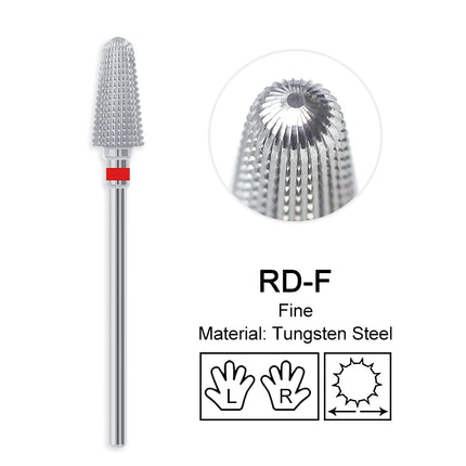 5 In 1 Carbide Nail Drill Bits Dual Rotation Volcano Tornado Milling Cutter Nails Polishing Gel Remover Manicure Tools 3/32"