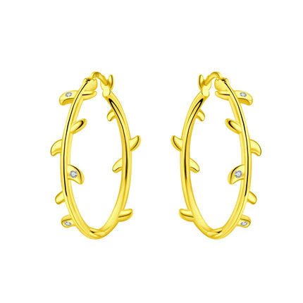 Original 2026 S925 Sterling Silver Zircon 18K Gold Lining Vintage Hoop Earrings for Women Birthday Party Wedding Gift Jewellery