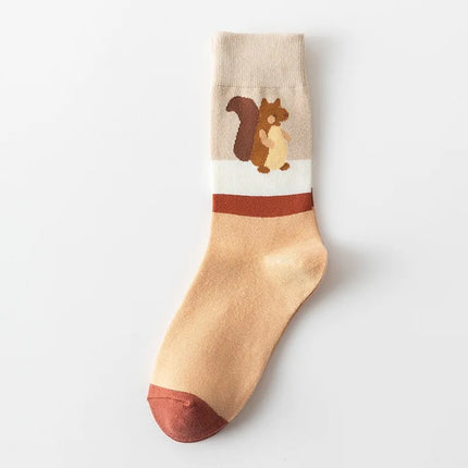 Halloween  Women's Socks Pumpkin Squirrel Cartoon Socks Versatile and Comfortable Socks