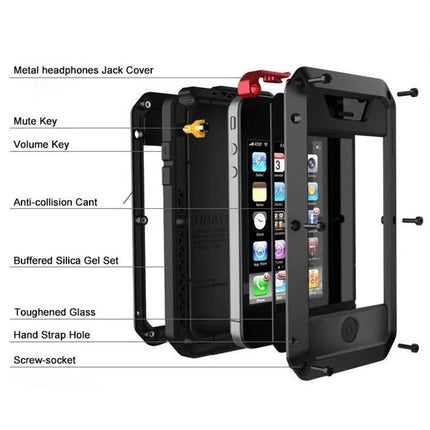 Heavy Duty Metal Aluminum Phone Case for iPhone 14 13 12 11 Pro Max XR XS 6 6S 7 8 Plus X SE Doom Armor Shockproof Case Cover