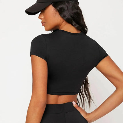Tight Tops Sexy Crop T-Shirt Summer Woman Short Sleeve Breathable Stretch Soft Females Streetwears Highlighting A Good Figure