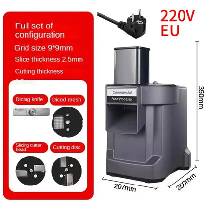 Commercial Vegetable Chopper 3 in1 Multifunctional Electric Cutting Machine Carrot Potato Slice Shred Diced Food Processor