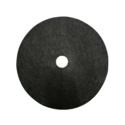 Single circular black tree mulch ring mat on a white background