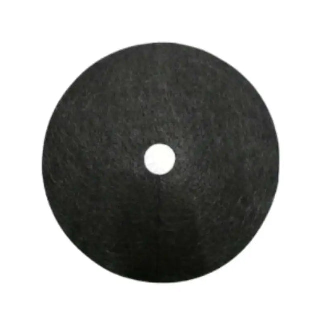 Single circular black tree mulch ring mat on a white background