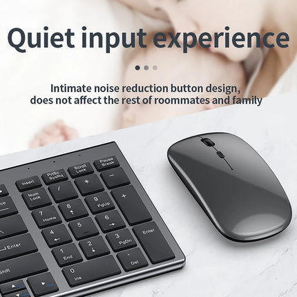 2.4G Wireless & Bluetooth Keyboard Mouse Set Rechargeable Ultra-thin Computer Office Gaming Silent Slim Keyboard - product im