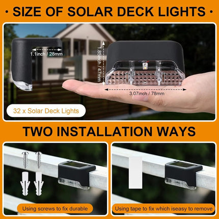 4-32 Pack LED Solar Step Lamp Path Stair Outdoor Garden Lights Waterproof Balcony Light Decoration for Patio Stair Fence Light ﻿