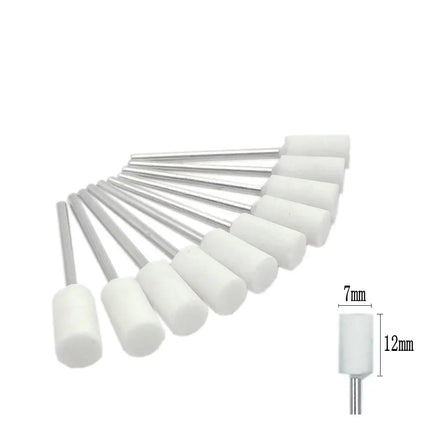 10pcs/set Corundum Nail Drill Bits 3/32" Rotary Ceramic Stone Burr Cutters for Manicure Nails Accessories Tool