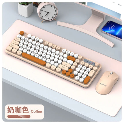 K-snake Wk300 Bluetooth Wireless Keyboard And Mouse Set Punk Keycap Mute With Volume Knob Computer Office Universal - product