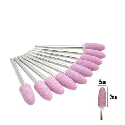 10pcs/set Corundum Nail Drill Bits 3/32" Rotary Ceramic Stone Burr Cutters for Manicure Nails Accessories Tool