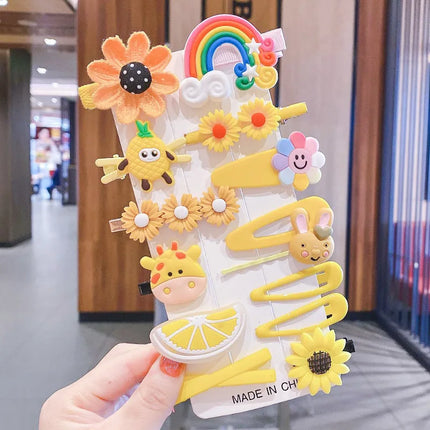 Children's Hair Clip Toddlers Headgear Little Girl Hair Clips Cute Princess Fruit Rabbit Rainbow Barrettes Baby Bangs Headdress