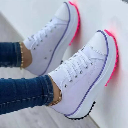Women's Graphic Canvas Sneakers Women's Casual Shoes 2026 Autumn New Women's Sneakers Flat Lace Up Zapatos Mujer Chaussure Femme