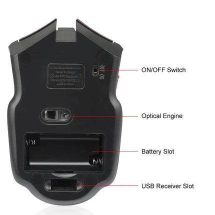 2.4G Wireless Mouse 1600DPI Optical Mouse Gamer for Computer 6 Buttons Wireless Mice with USB Receiver for PC - product image