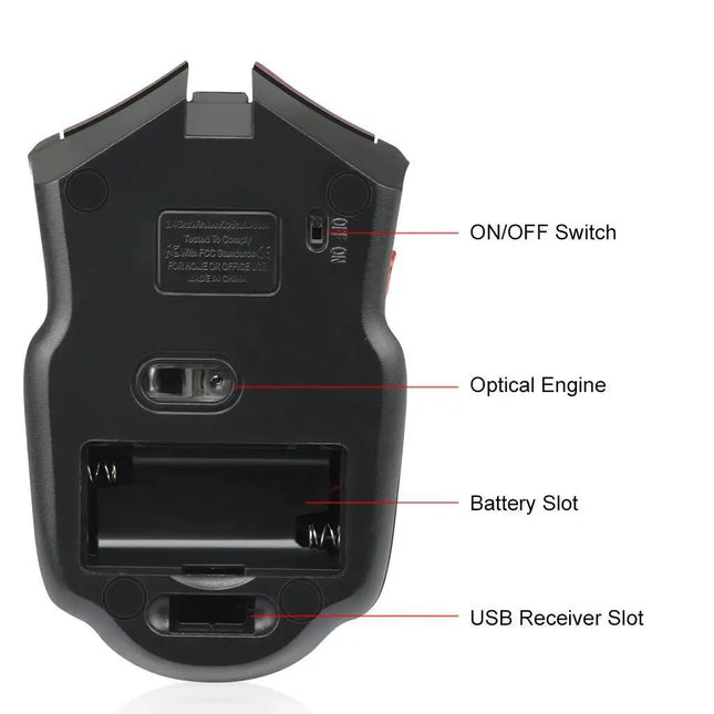 2.4G Wireless Mouse 1600DPI Optical Mouse Gamer for Computer 6 Buttons Wireless Mice with USB Receiver for PC - product image