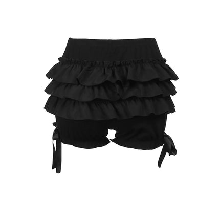 Fashion Women Bloomer Shorts Summer Elastic Waist Layered Solid Casual Shorts Streetwear for Daily Streetwear Casual Outfits