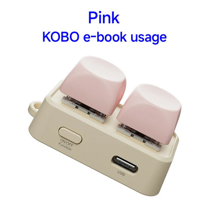 HANLINYUE Free2 Mini Bluetooth Keyboard Page Flipper Supports Kobo Reader and Computer Page Flipper, Bluetooth Remote Control